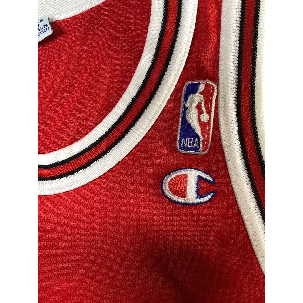 Vintage Champion Michael Jordan #23 Chicago Bulls Jersey Red Size 36 Small NBA - Picture 7 of 8